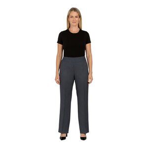 St. John Size 10 Emma Pull On Slate Grey Blue Wool Silk Blend Pants EUC